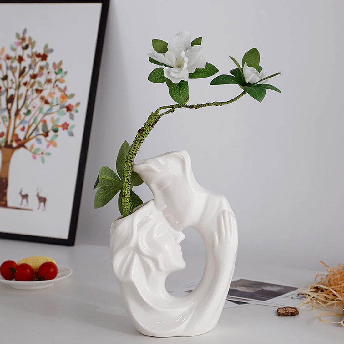 flowersartdesign Keramik Vasen Deko Blumenvase Umarmendes Paar Vase