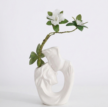 flowersartdesign Keramik Vasen Deko Blumenvase Umarmendes Paar Vase